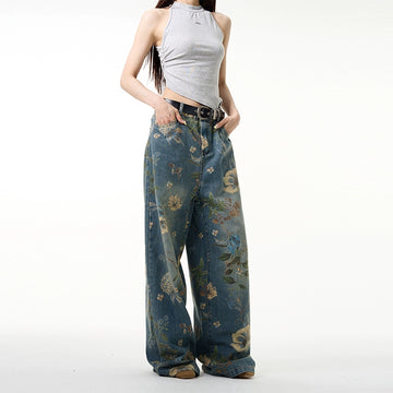 77Fight Floral Jeans