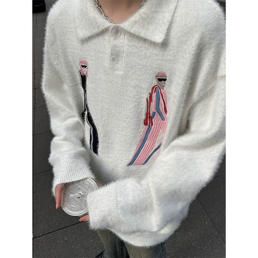 JM Rollin' Embroidered Mohair Sweater