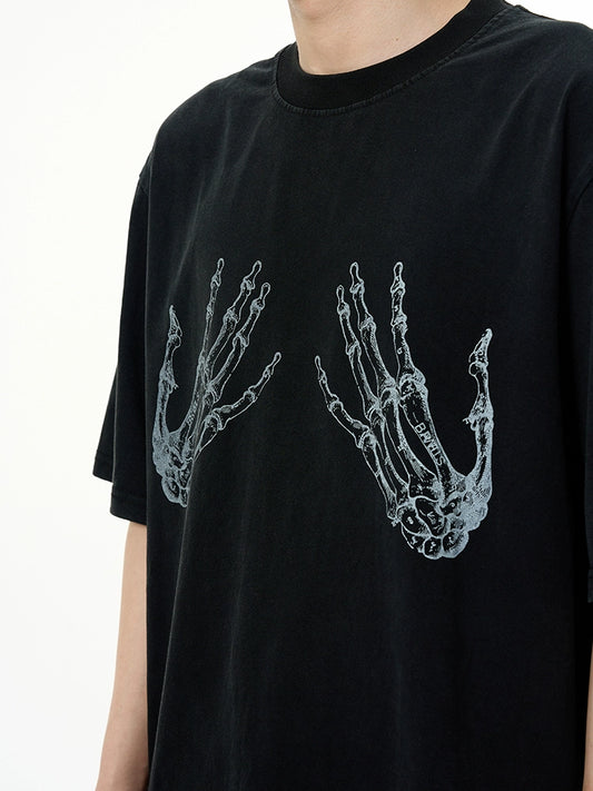 77Fight Skeleton Hands Tee