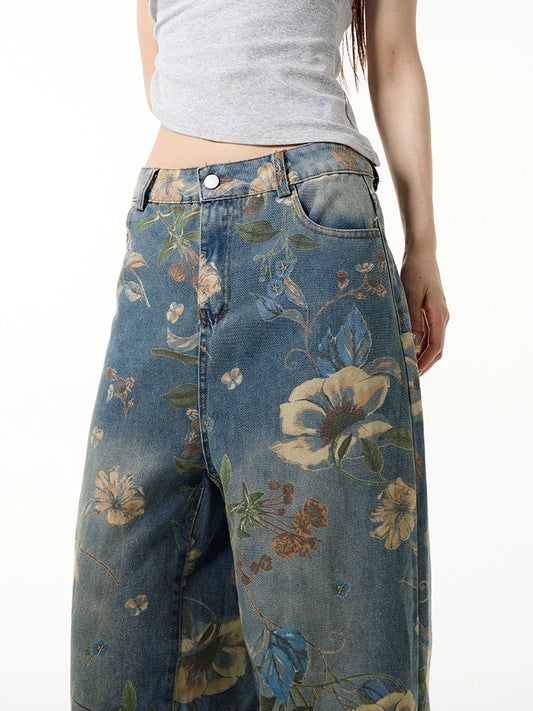 77Fight Floral Jeans