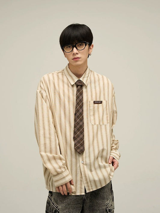 77Fight Vintage Striped School Shirt