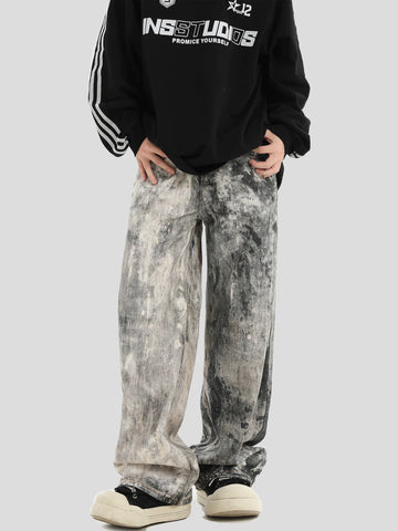 INS Irregular Tie-Dye Splashed Jeans
