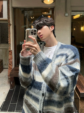 JM Retro Striped Cardigan Sweater