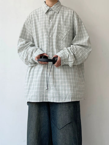 EVER Folded Pocket Green Plaid Shirt