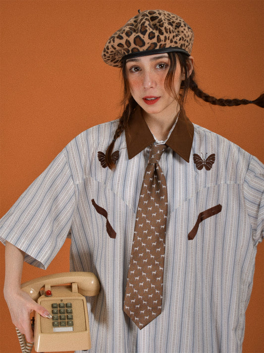 c2 Vintage Butterfly Embroidery Shirt