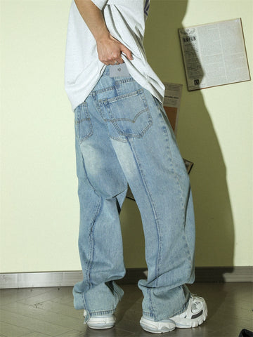 Manyston Cut & Sew Wide Jeans