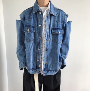 abc Teared Shoulders Denim Jacket