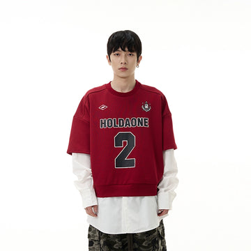 77Fight Fake Two-piece Sports Sweatshirt