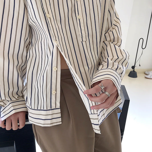 abc Irregular Striped Shirt