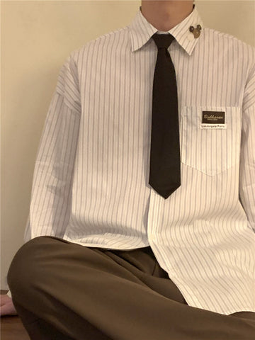 Nagawl Retro Striped Long Sleeved Shirt