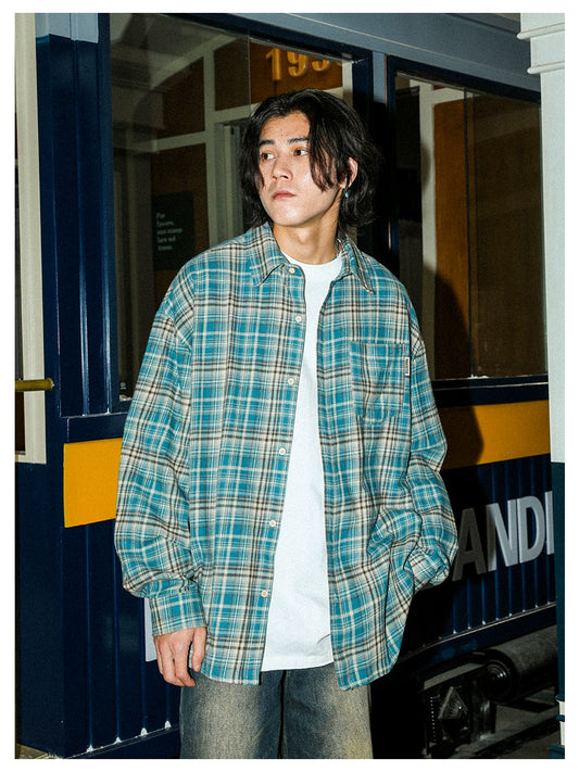 Manyston Vintage Plaid Shirt