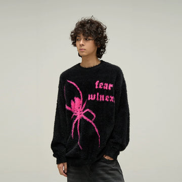 77Fight Fuzzy Spider Sweater