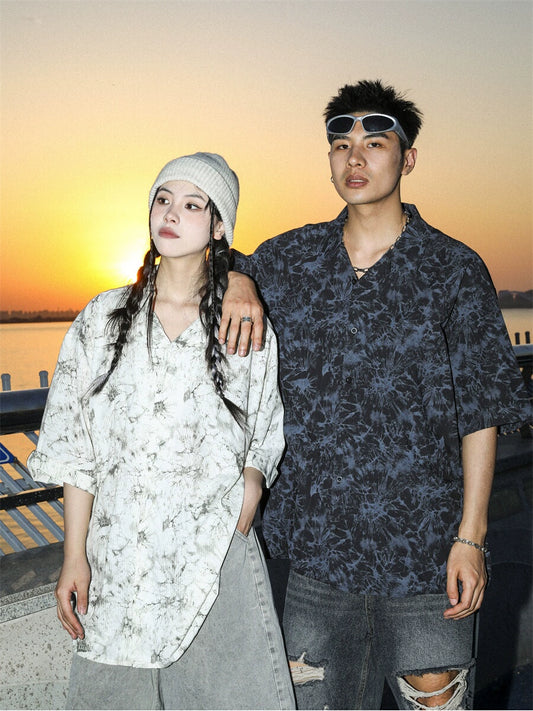 Manyston Splattered Pattern Shirt