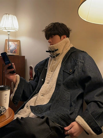 JM Fake Two Lamb Jean Jacket