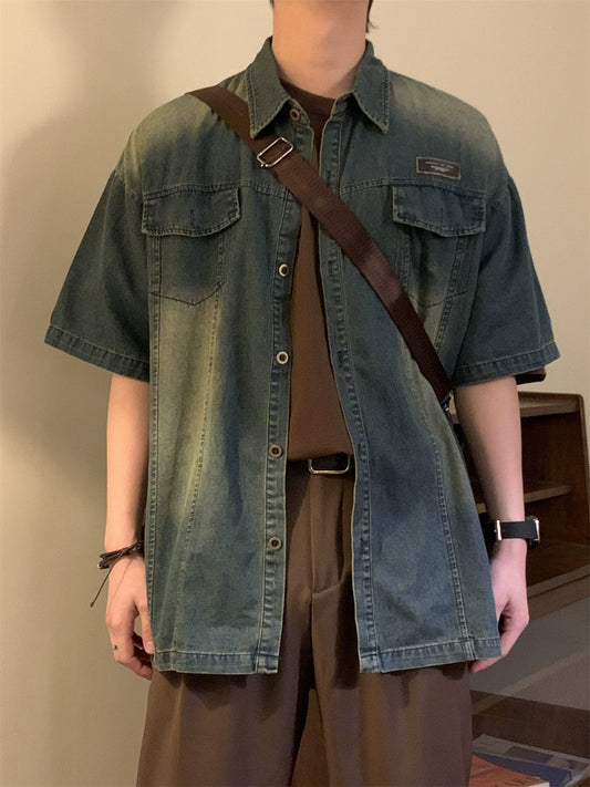 Nagawl Short Sleeves Denim Shirt