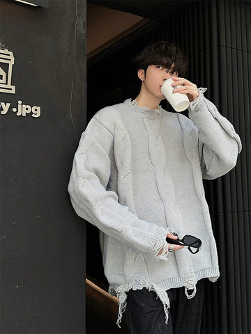JM Distressed Woven Sweater