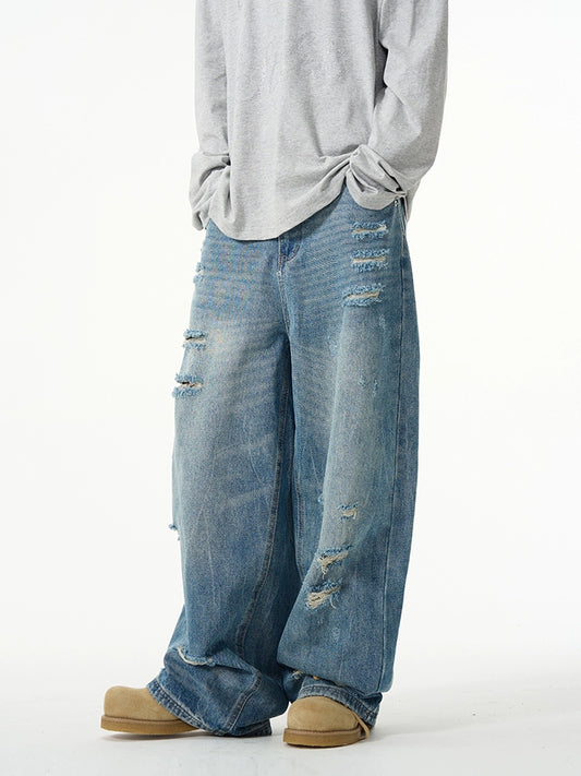 77Fight Wide Distressed Jeans