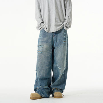 77Fight Wide Distressed Jeans