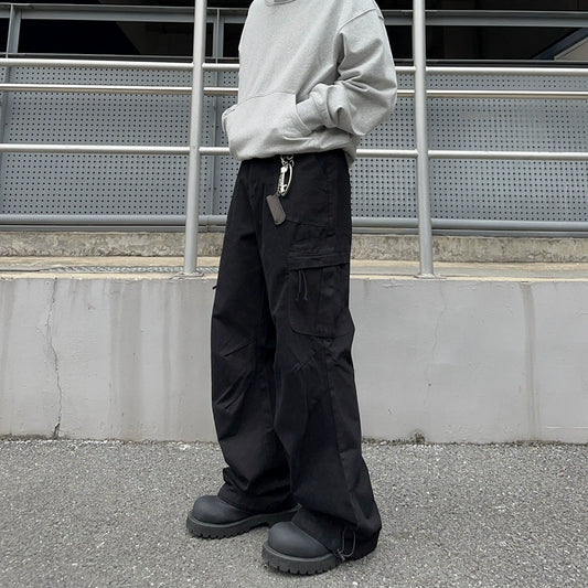 FATEE Multi Pocket Straight Pants
