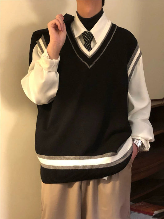 Nagawl Vintage School Style Sleeveless Vest