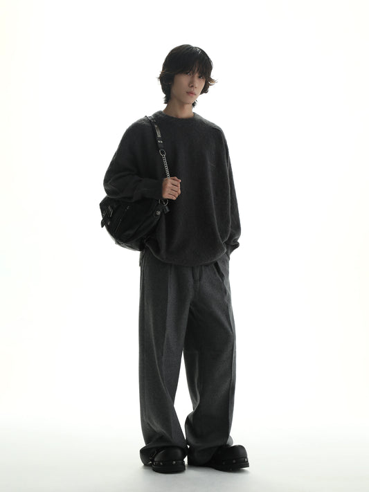 MASONPRINCE Mohair Round Neck Knit Sweater