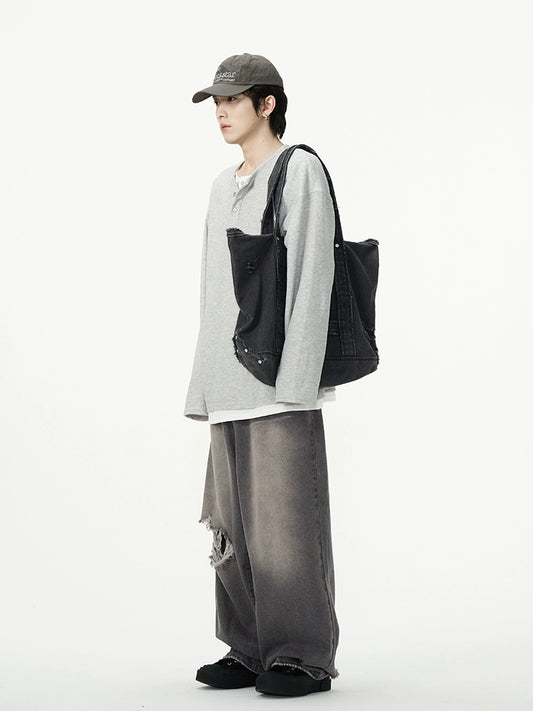 77Fight Basic Fake Two-piece Shirt