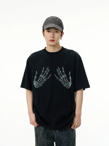 77Fight Skeleton Hands Tee