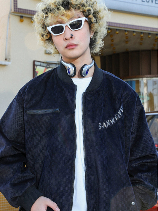 Manyston Checkerboard Pattern Jacket