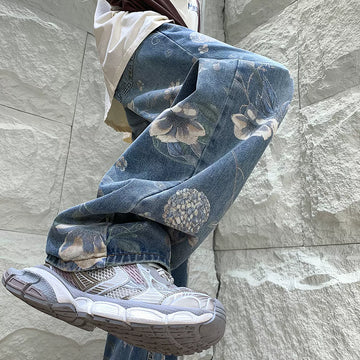 TIA Floral Print Jeans