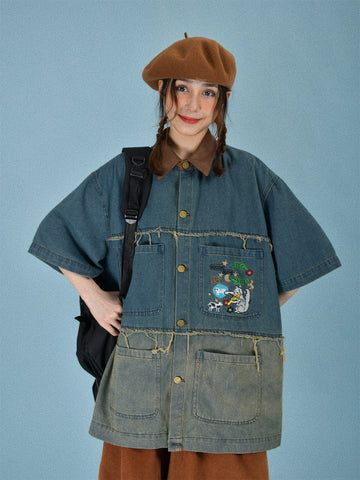 c2 Two Tone Denim Tee