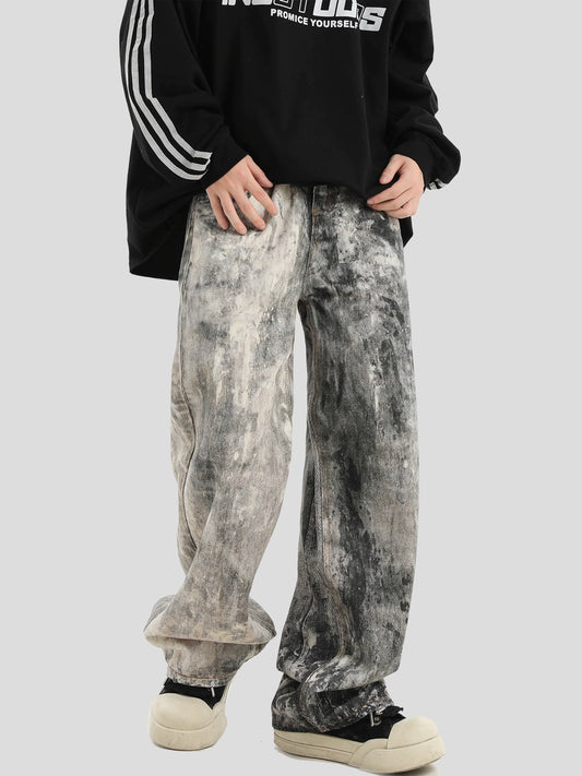 INS Irregular Tie-Dye Splashed Jeans