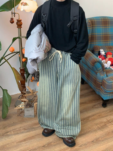 c2 Distressed Striped Jeans