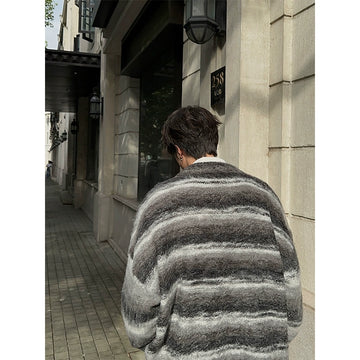 JM Retro Striped Velvet Cardigan