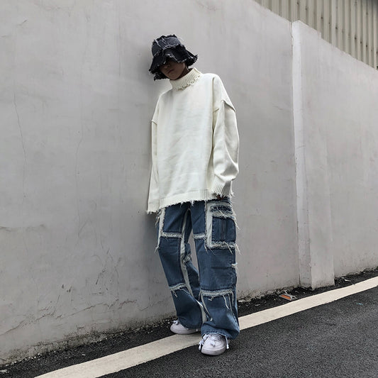 77Fight Frayed Layers Jeans
