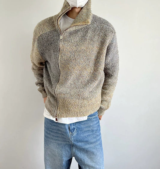 abc Gradient Zipper Knit Jacket