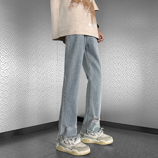 liu Damaged Straight Jeans