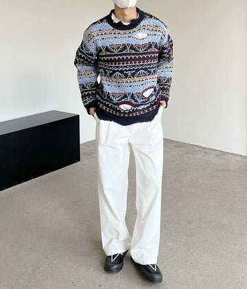 abc Vintage Pattern Sweater