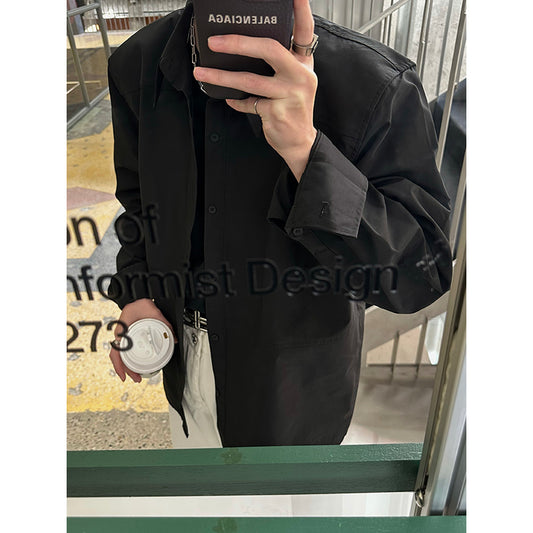 JM Plain Padded Shoulders Shirt