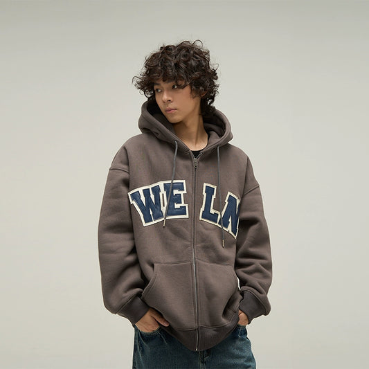 77Fight Retro Football Zip-up Hoodie
