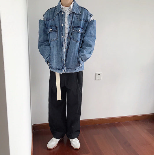 abc Teared Shoulders Denim Jacket