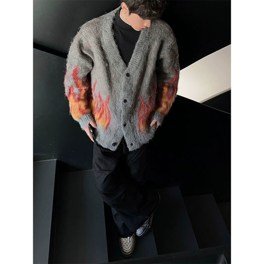 JM Flame Mohair Knit Cardigan