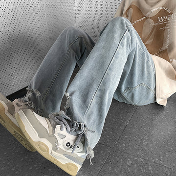 liu Damaged Straight Jeans