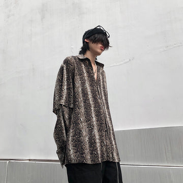 77Fight Detachable Sleeves Leopard Print Shirt