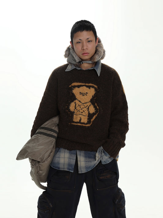 MASONPRINCE Vintage Double-face Bear Sweater