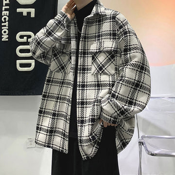Retro Plaid Long-sleeved Shirt