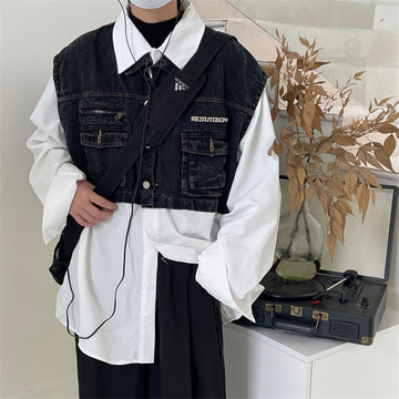 Jusho Cut & Sew Denim Patch Shirt