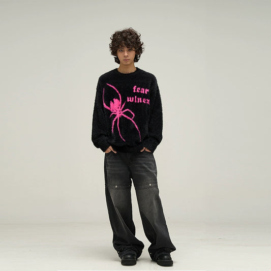 77Fight Fuzzy Spider Sweater