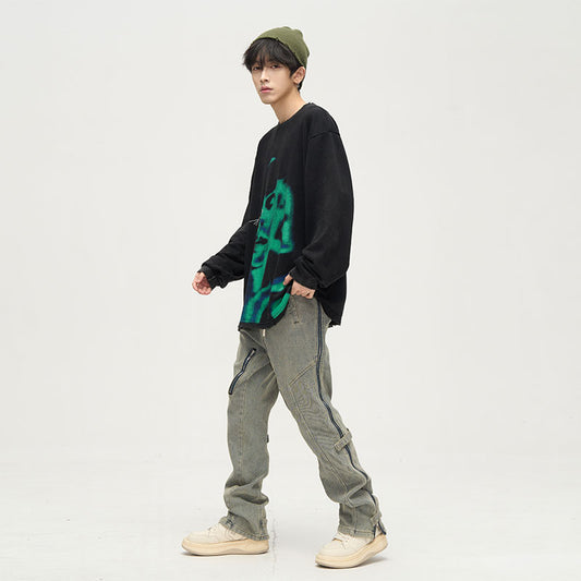 77Flight Face Art Sweater
