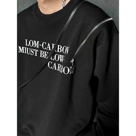 JM "Low Carbon" Shoulder Zipper Sweatshirt