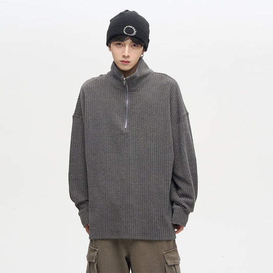 77Fight Essential Zipper Knit Sweater